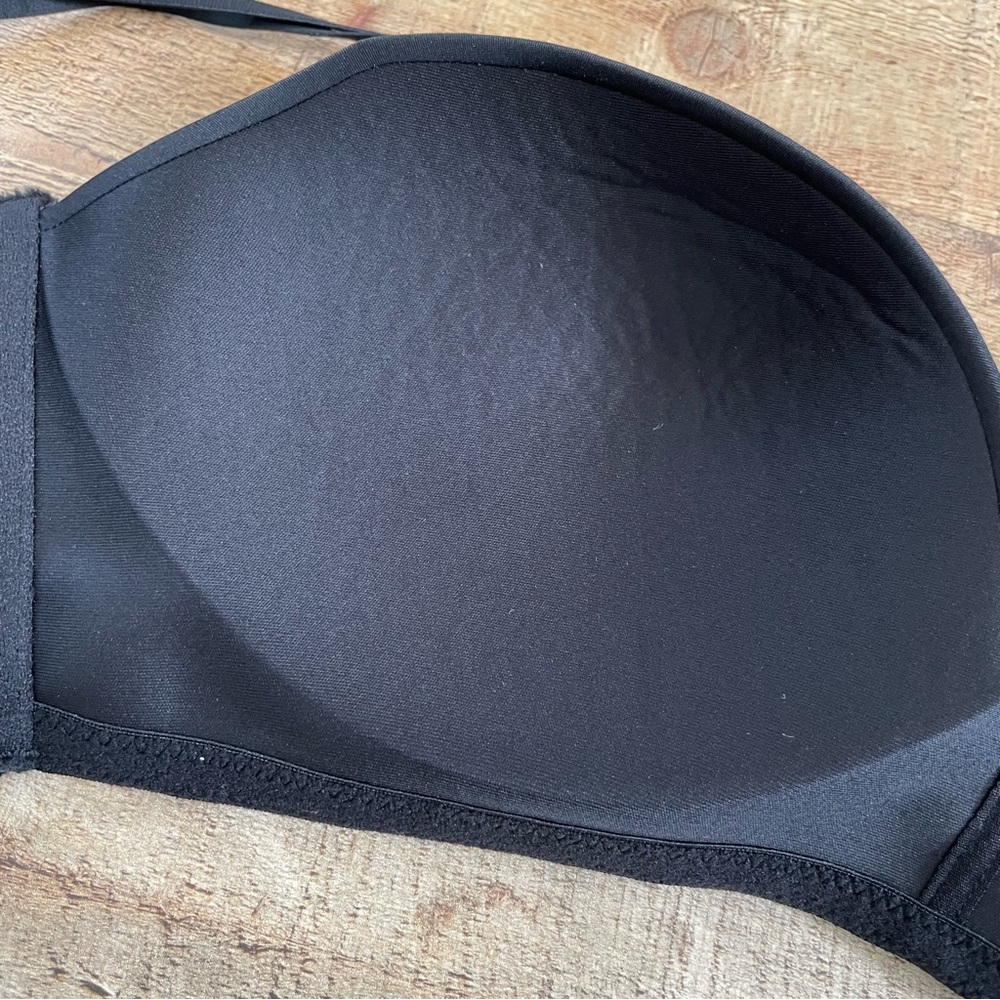 Le Mystere Stretch Bralette Bra Black Size 36C Lace Lined Wireless - Picture 7 of 7